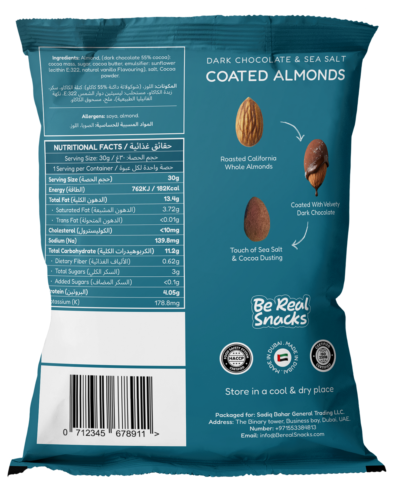 Dark Chocolate & Sea Salt Chocolate Coated Almonds